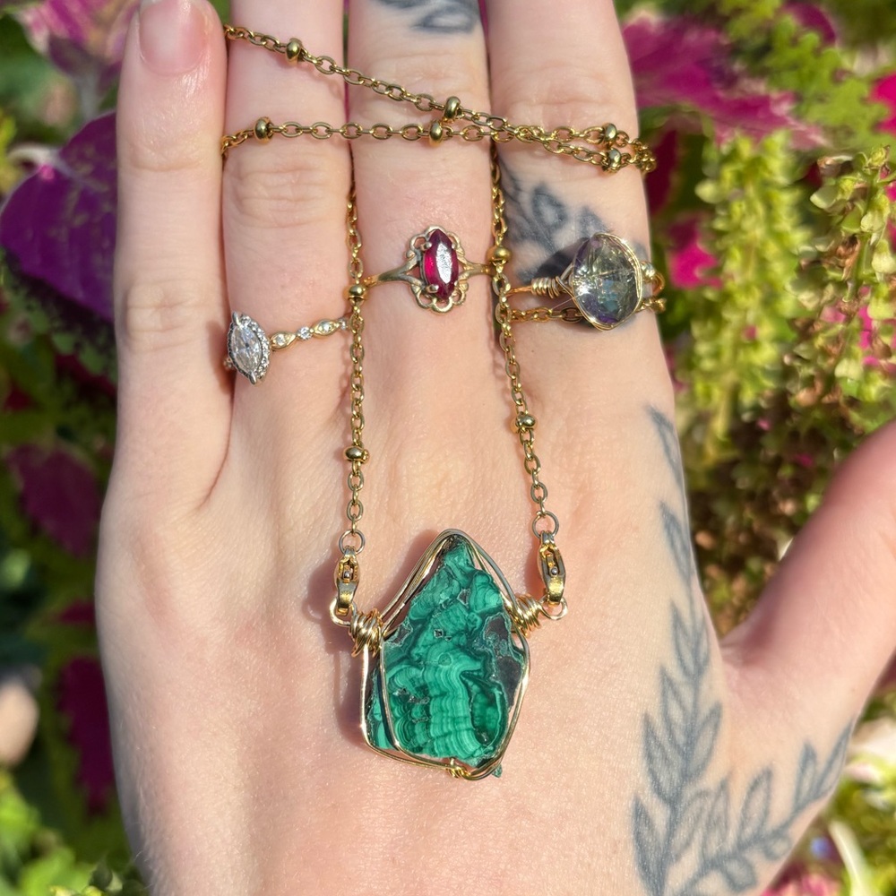 Malachite interchangeable necklace